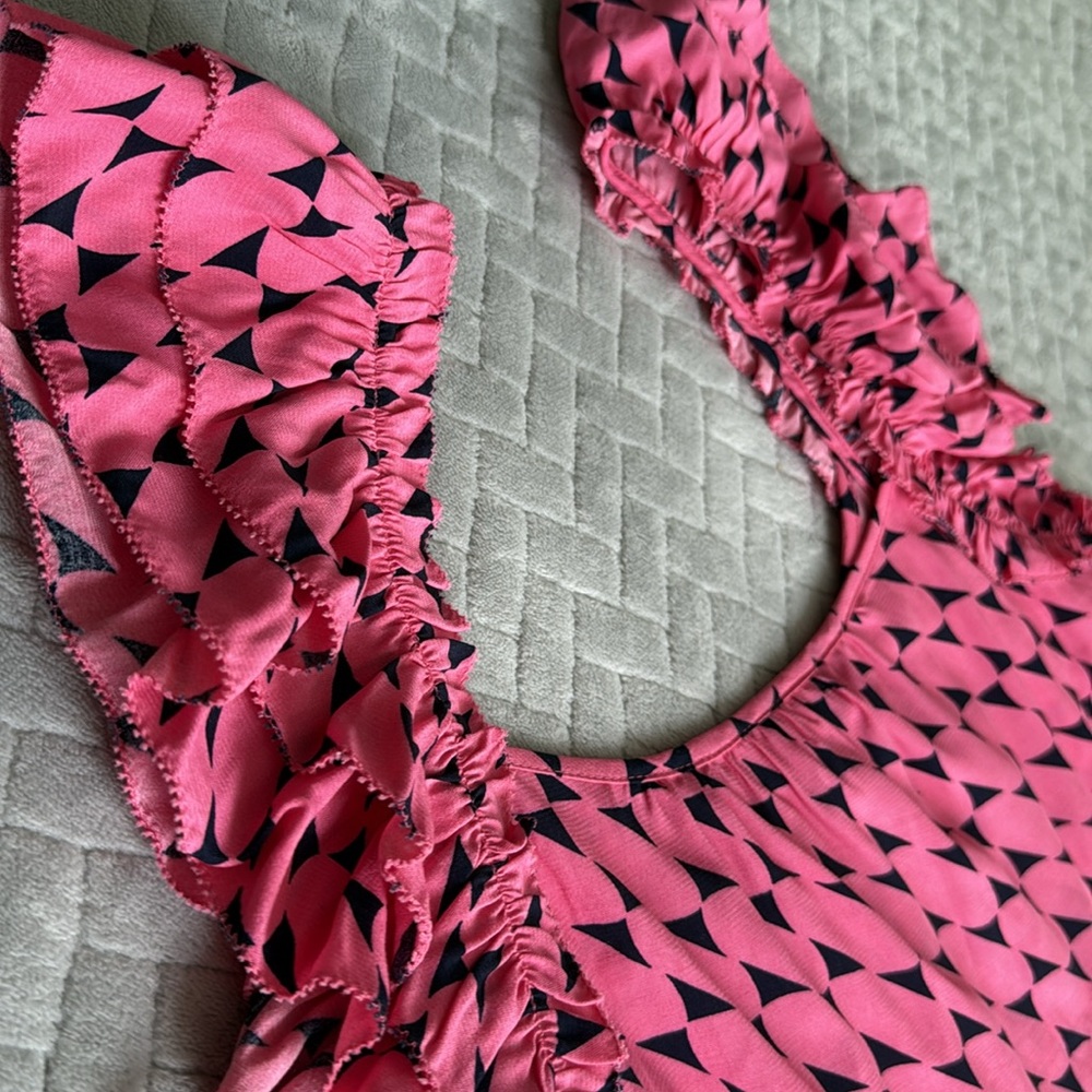 WOMEN'S PRINTED RUFFLE-STRAP SWINGY TANK, S - Picture 8 of 8